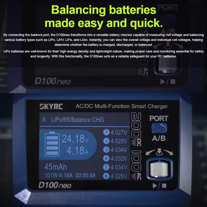 SkyRC D100neo Smart Lipo Charg - Lipo Battery Charger recension och pris