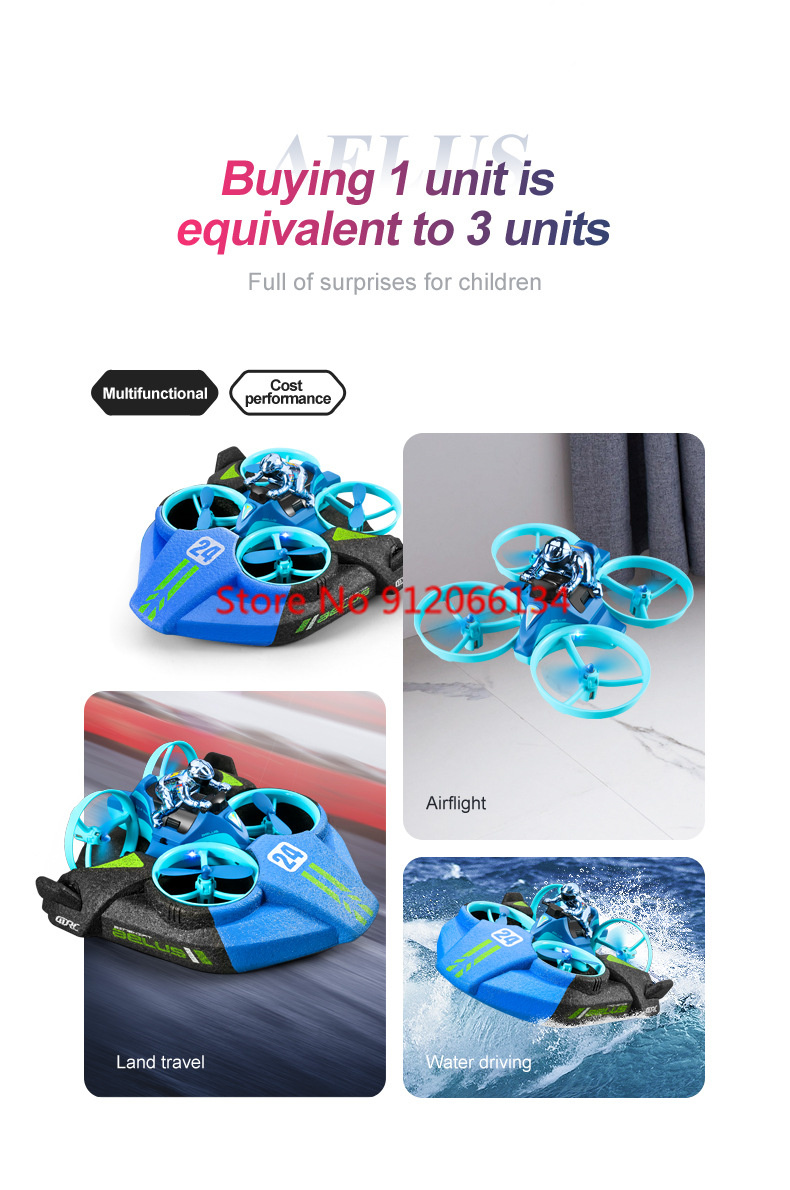 2.4G RC Plane Car Boat 3 In 1  - Drone Rc Game recension och pris