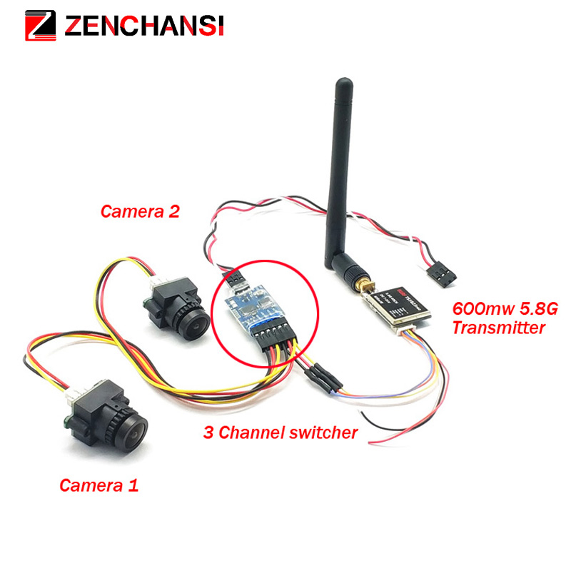 3 channel Dual Video camera CM - Fpv Goggles Headset recension och pris