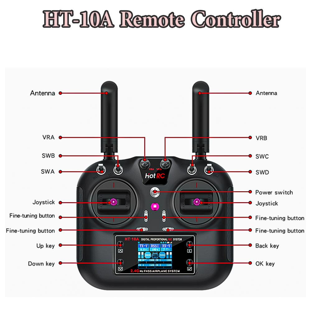 Hotrc HT-10A 2.4G 10CH Transmi - Drone Rc Car recension och pris
