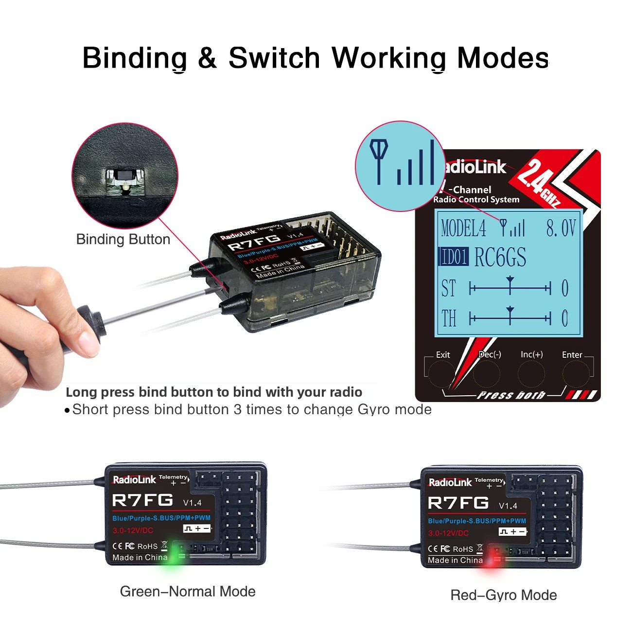 Radiolink R7FG 7 Channle 2.4G  - Telemetry Module Rc recension och pris
