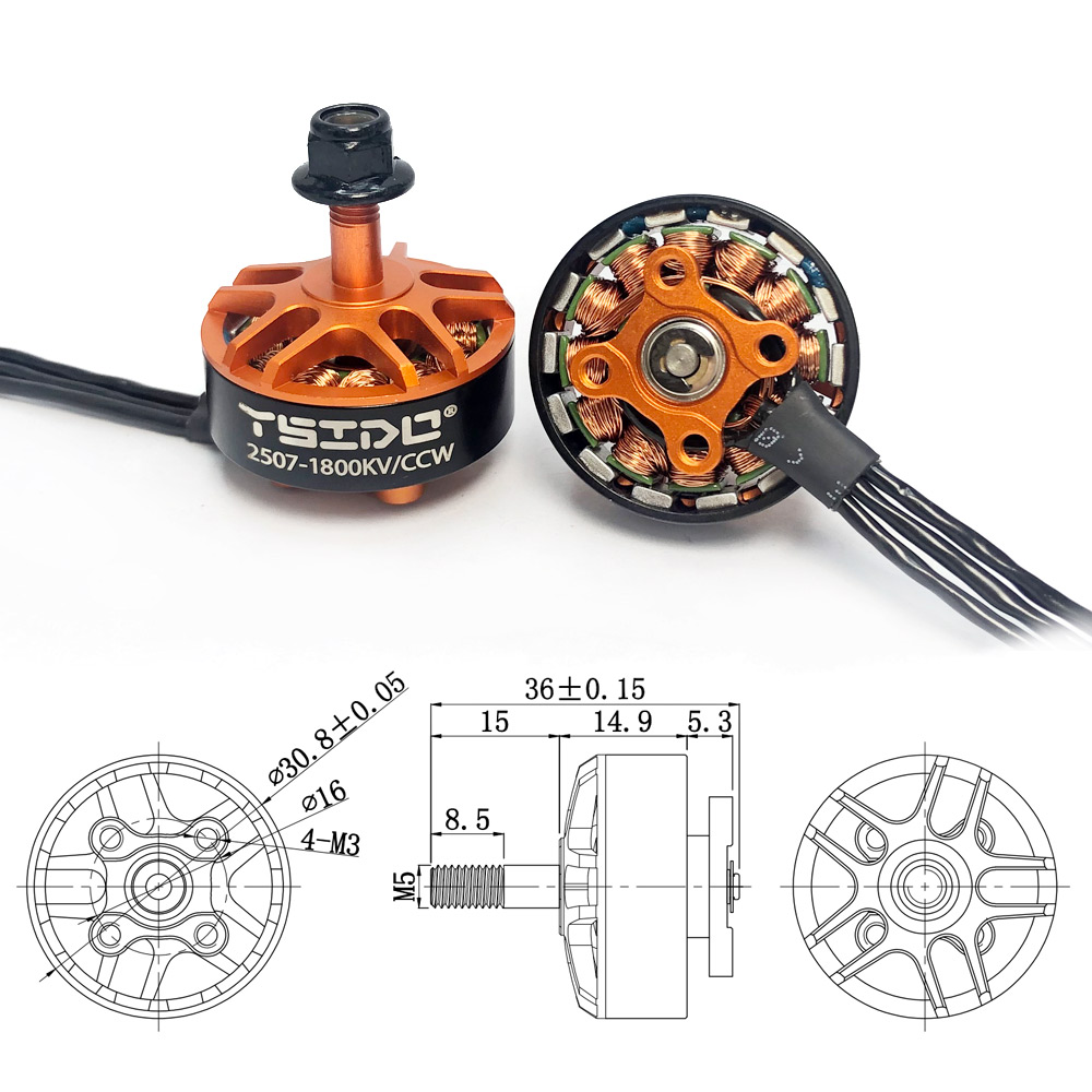YSIDO 2507 1800KV 3-6S Brushle - Drone Reaper Rc recension och pris
