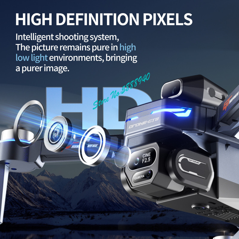 Brushless 8K ESC Three Camera  - Drone Rc Fpv Manual recension och pris